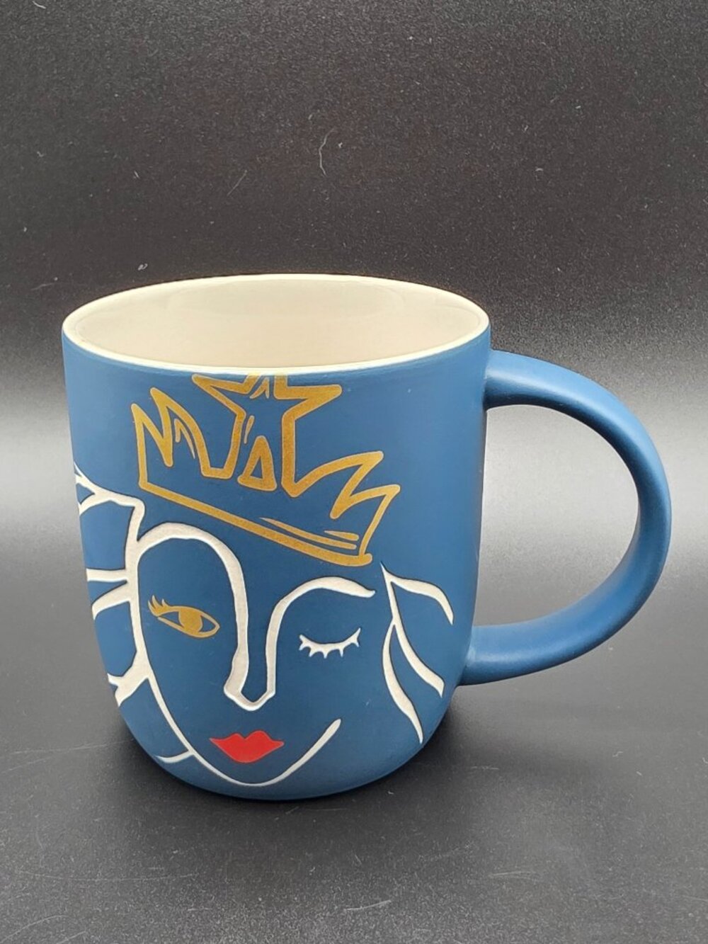 Starbucks 2016 Spring Winking Siren Mermaid Etched Ceramic Coffee Mug 14 oz